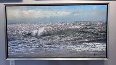 Ken Zier, "You Got the Silversea", pittura ad olio su tela con paesaggio marino 27x51