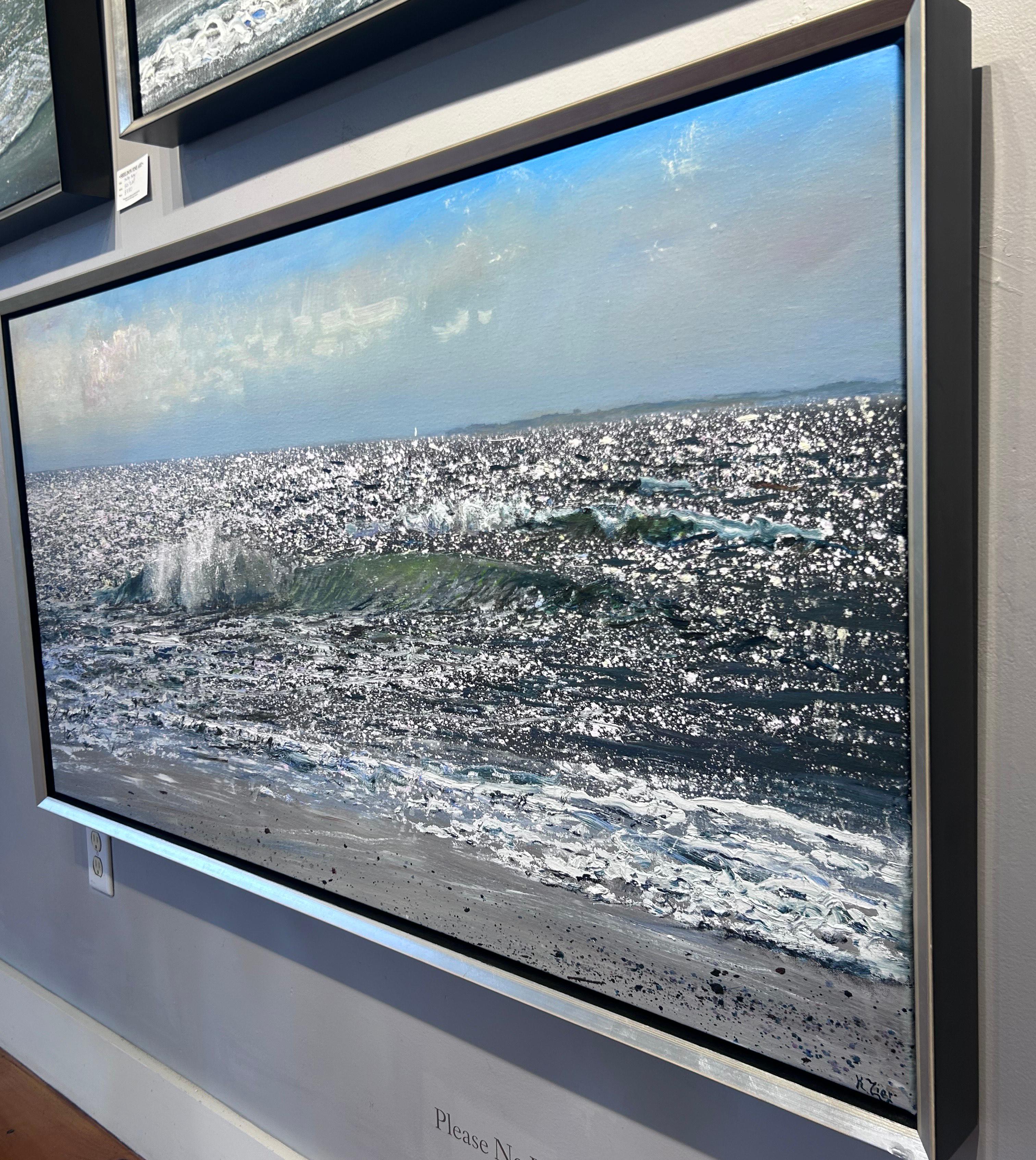 Ken Zier, „You Got the Silversea“, 27x51 Meereslandschaft, Ölgemälde auf Leinwand im Angebot 2