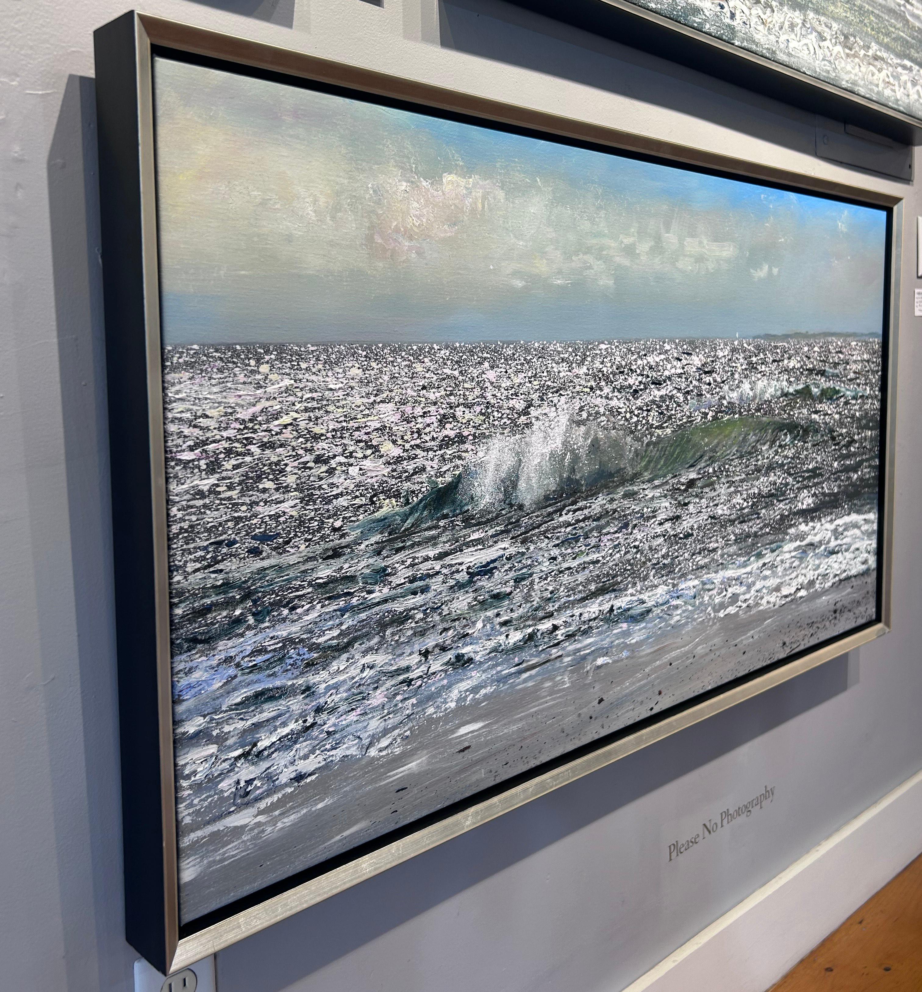 Ken Zier, „You Got the Silversea“, 27x51 Meereslandschaft, Ölgemälde auf Leinwand im Angebot 3