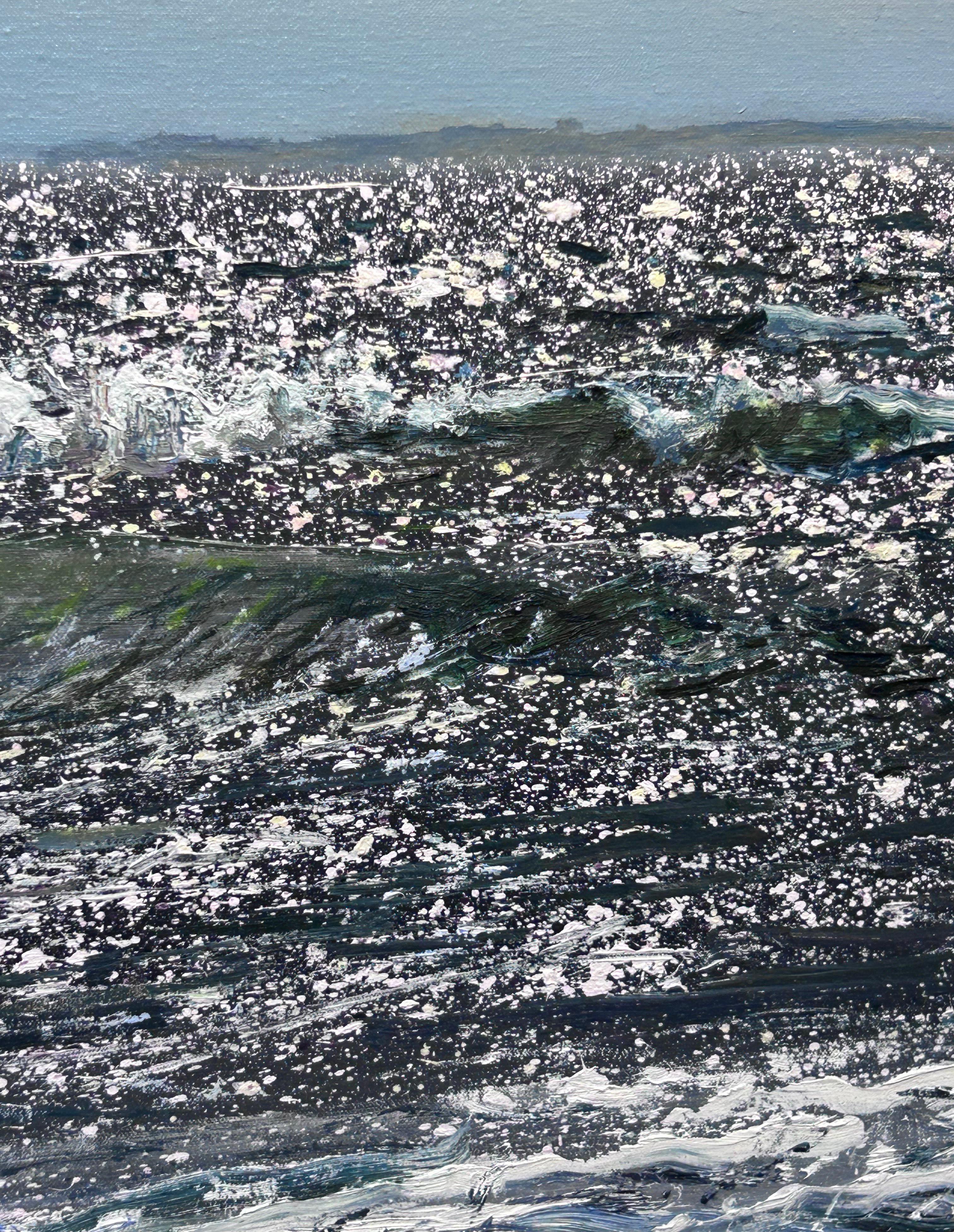 Ken Zier, „You Got the Silversea“, 27x51 Meereslandschaft, Ölgemälde auf Leinwand im Angebot 5