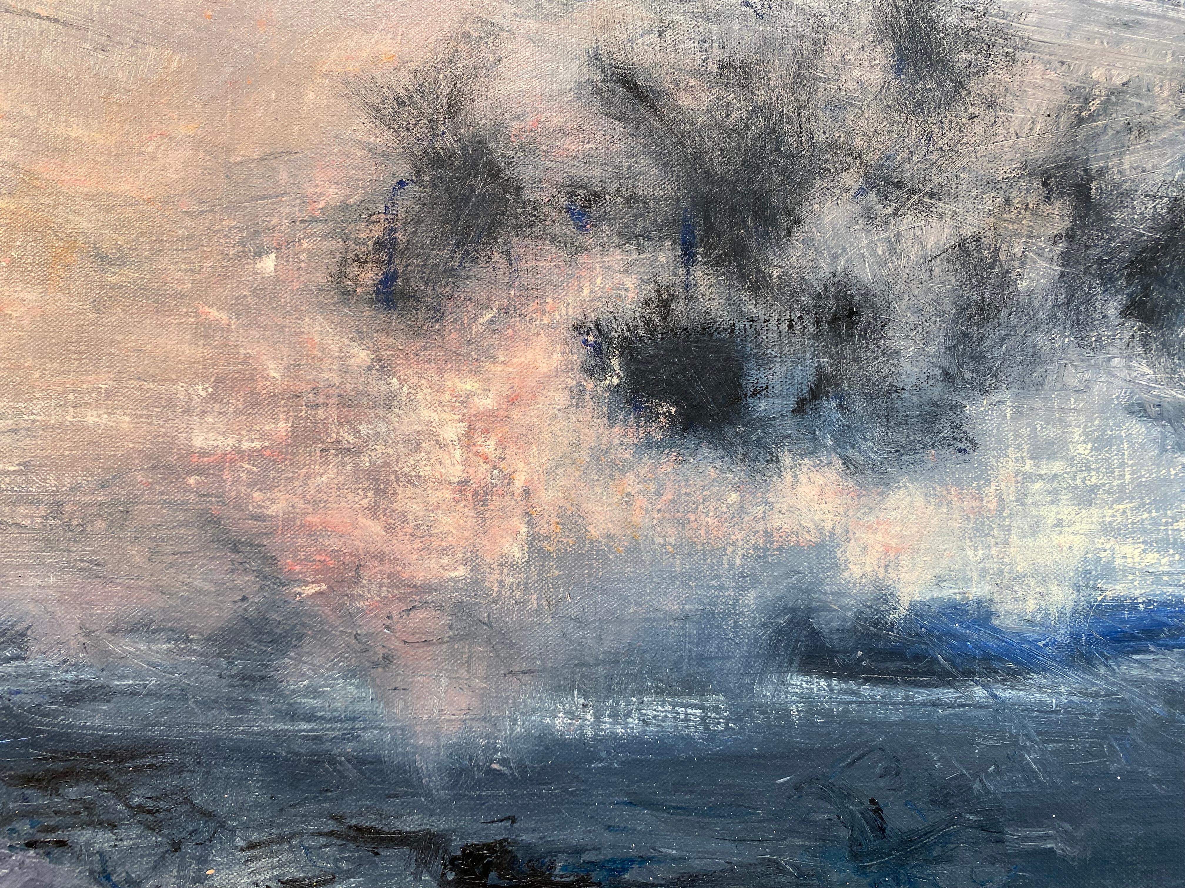 Winterküste - 21. Jahrhundert figurative Seelandschaftsmalerei des Ozeans (Grau), Figurative Painting, von Ken Zier