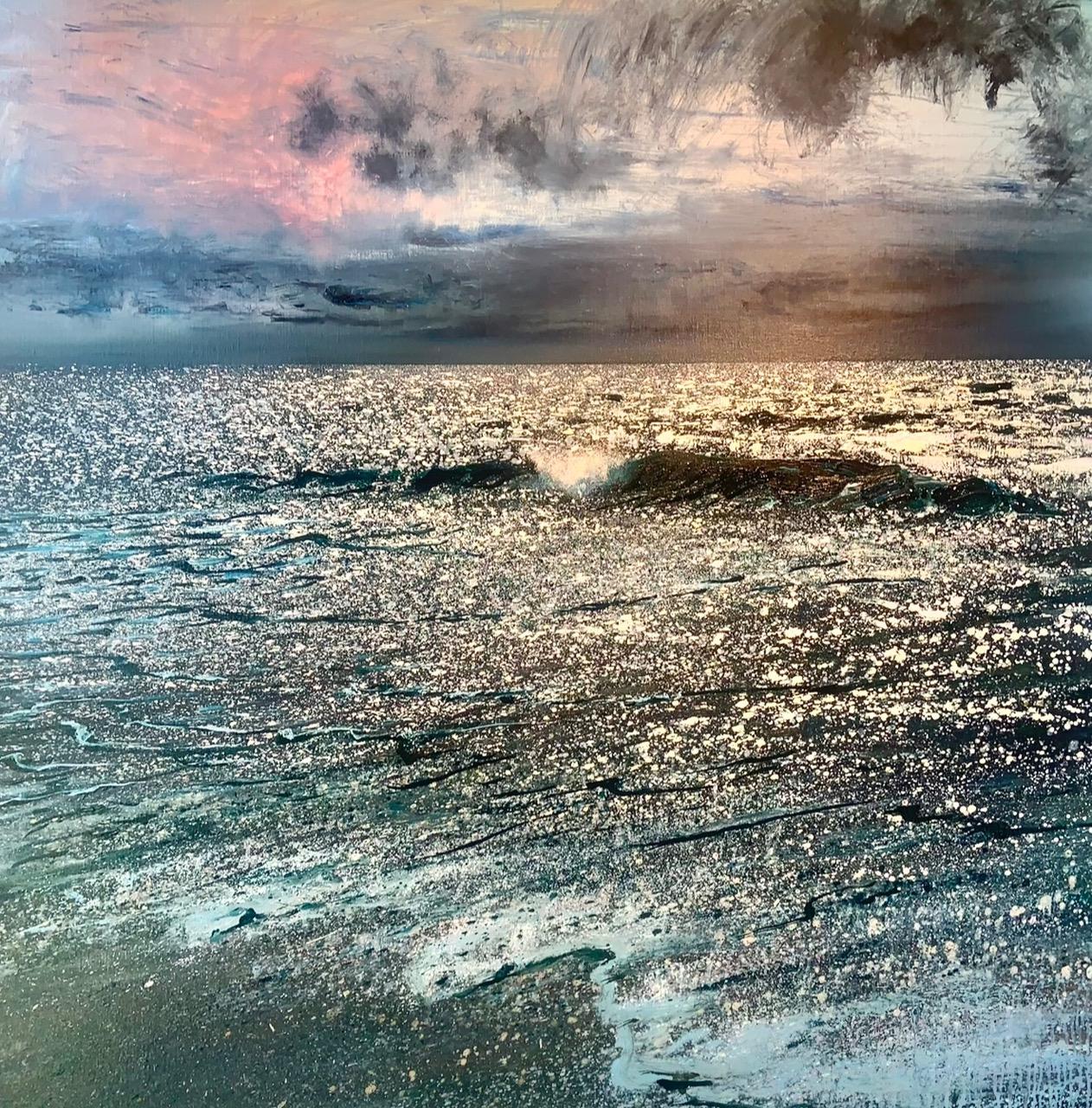 Winterküste - 21. Jahrhundert figurative Seelandschaftsmalerei des Ozeans