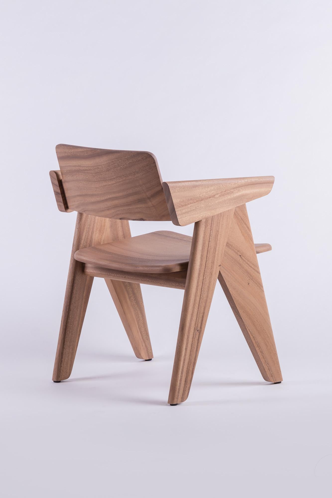 Thai Kena Chair, Natural Light Acacia Wood For Sale