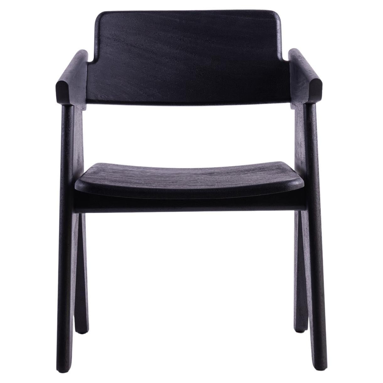 KENA Chair, Rough Black Acacia Wood For Sale