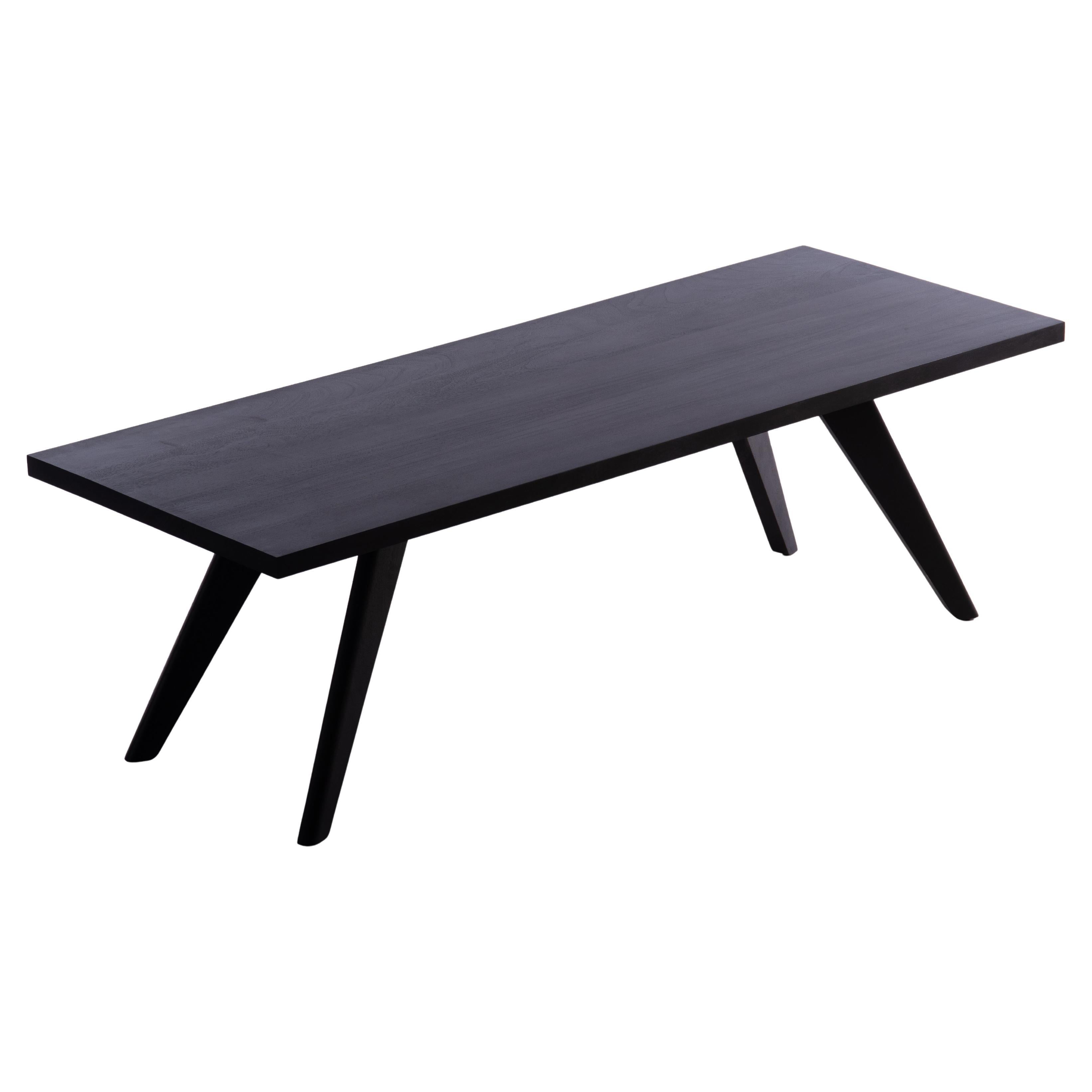 Table Kena 200cm, noir anthracite Monkey Pod Wood