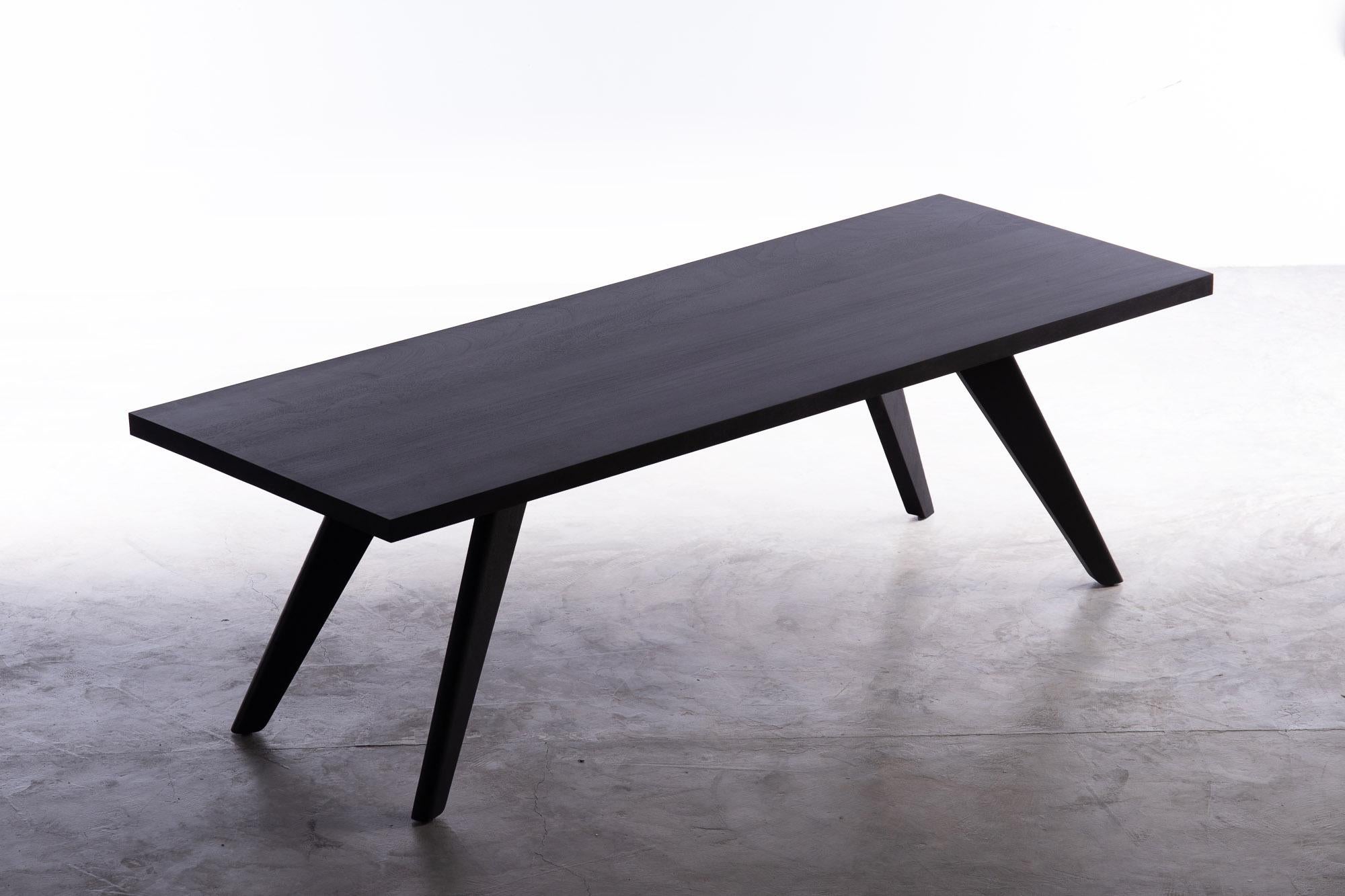 Hand-Crafted Kena Table 240cm, Black Acacia Wood For Sale
