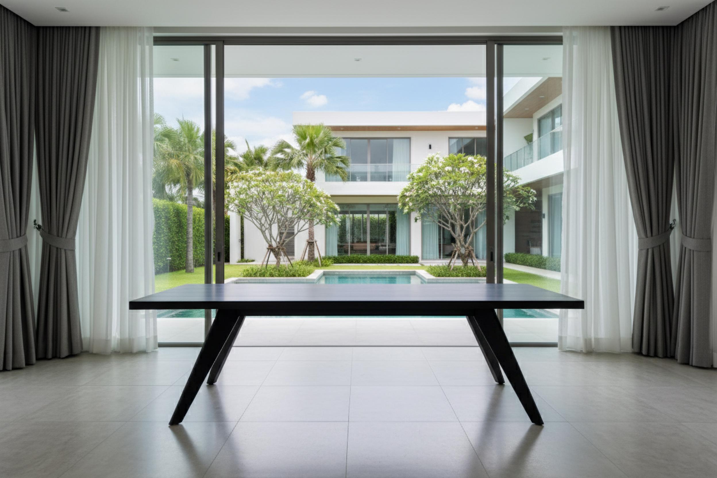 Bois Table Kena 240cm, Noir Monkey Pod Wood en vente