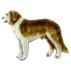 Kenart Silver Enamel St. Bernard Pin/Brooch