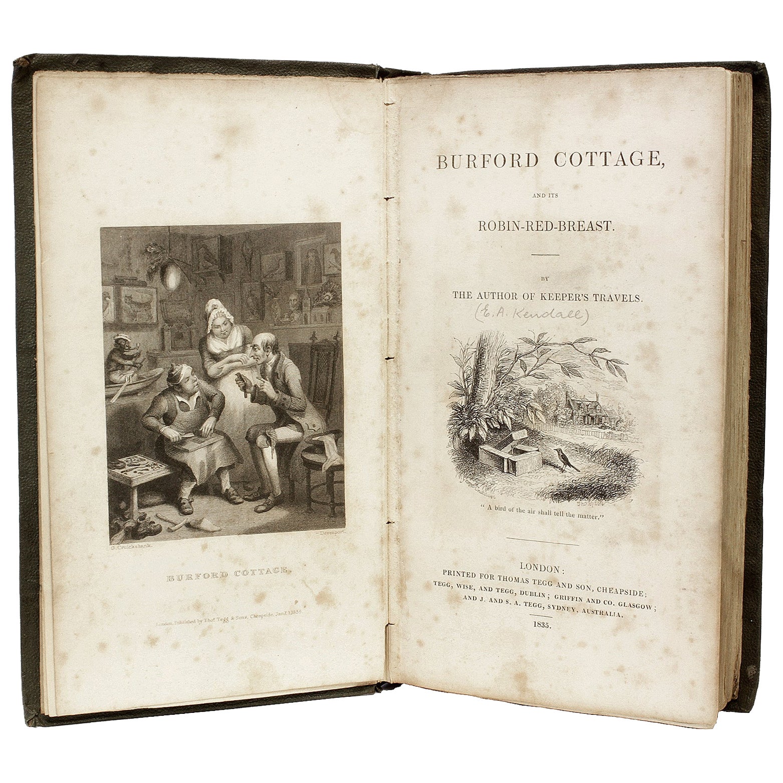 KENDALL, Augustus. Burford Cottage 
Its Robin Red Breast. FIRST EDITION - 1835