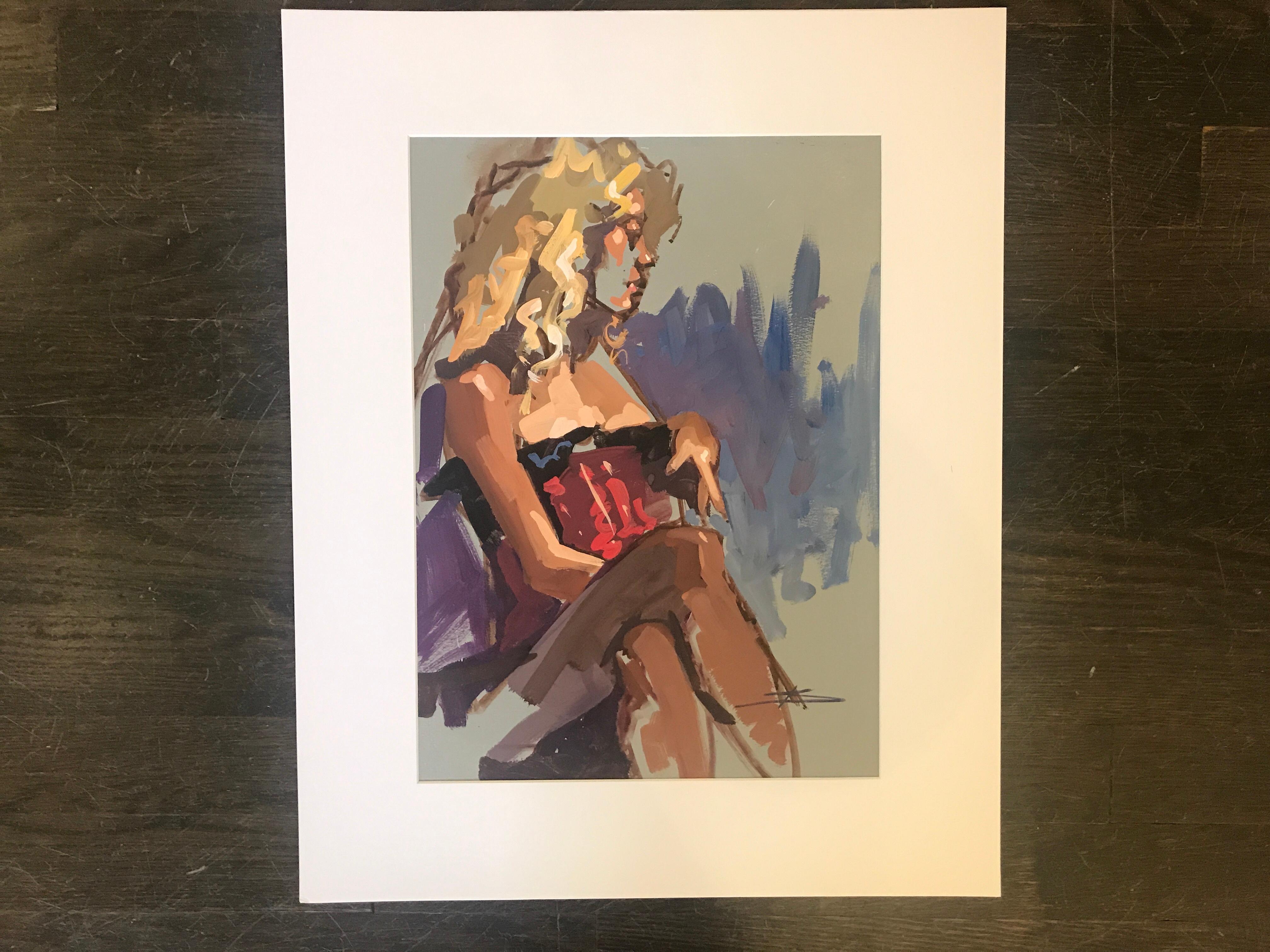 Figure Study 6 by Kendall Portis 2018,  Petite Vertical Figurative on Paper 1