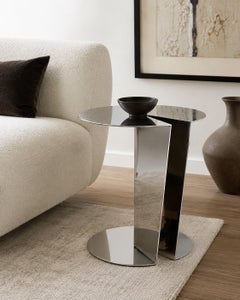 Kendall Wilkinson "Pac-Man" Polished Stainless Steel Side Table