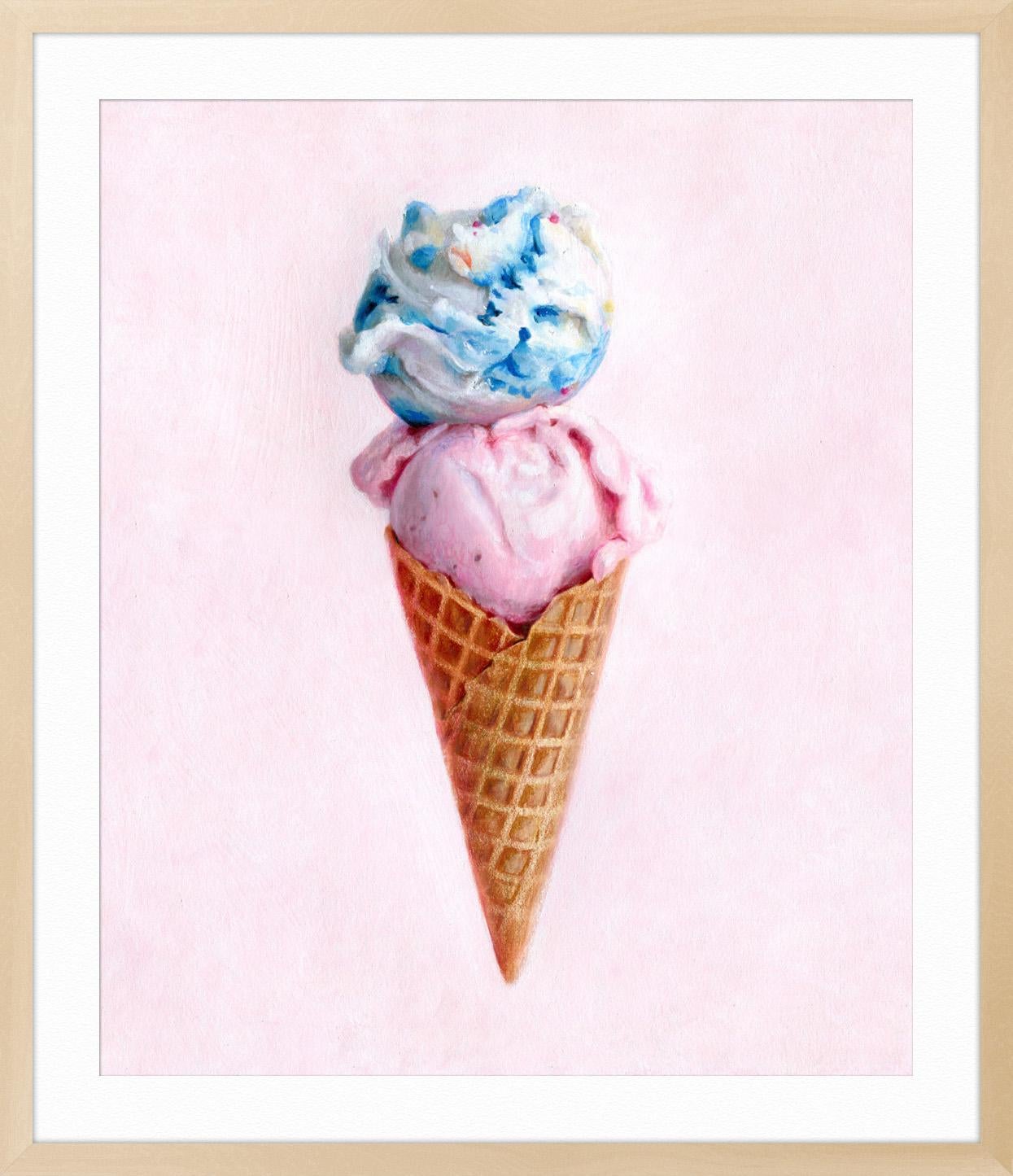 Birthday Cake & Strawberry Ice Cream - Gray Still-Life Print by Kendyll Hillegas
