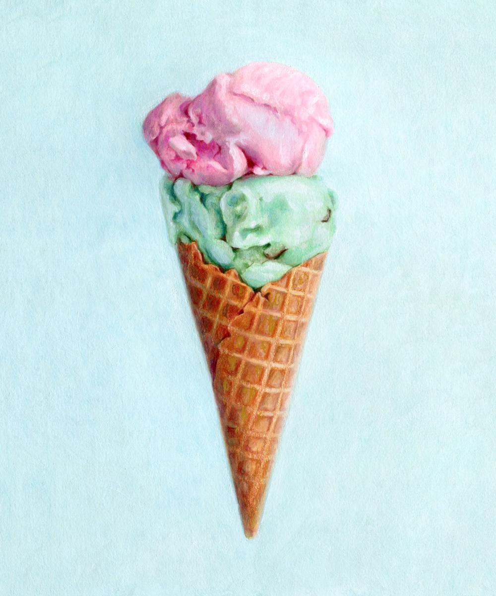 Still-Life Print de Kendyll Hillegas - Helado de fresa y menta