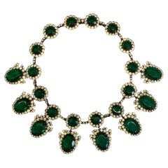 Keneth Jay Lane K.J.L. 1960s "Treasures of the Duchess" Emerald Green Necklace