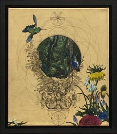 Emas 7 - contemporary collaborative decorative ornamental gold acrylic painting