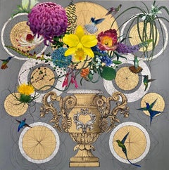 Diocletian Banquet - collaborative decorative floral geometric mixed media art