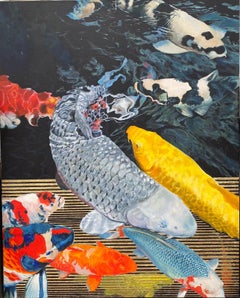 Stream 2 - contemporary animal koi fish colourful acrylic decorative painting