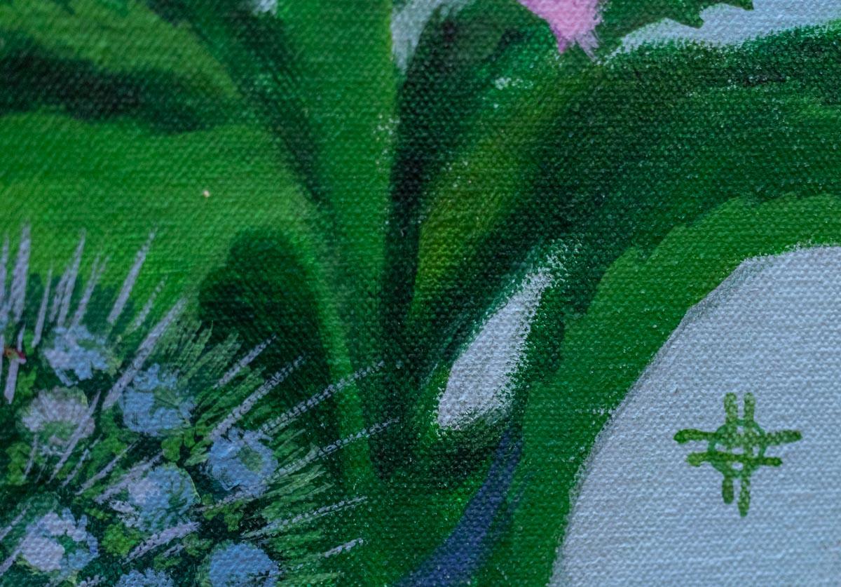 Adore- Pintura acrílica, floral, colorido, tropical, lienzo - Painting de Keng Wai Lee