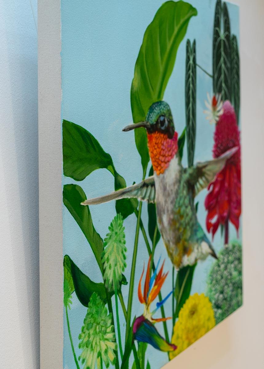 Keng Wai Lee’s gorgeously rich floral impressions are a synergy of decorative tableaux and depiction in paint on canvas of his memories and imagination.

“Using acrylic as a medium, I tend to reminisce through my past getting inspiration to create