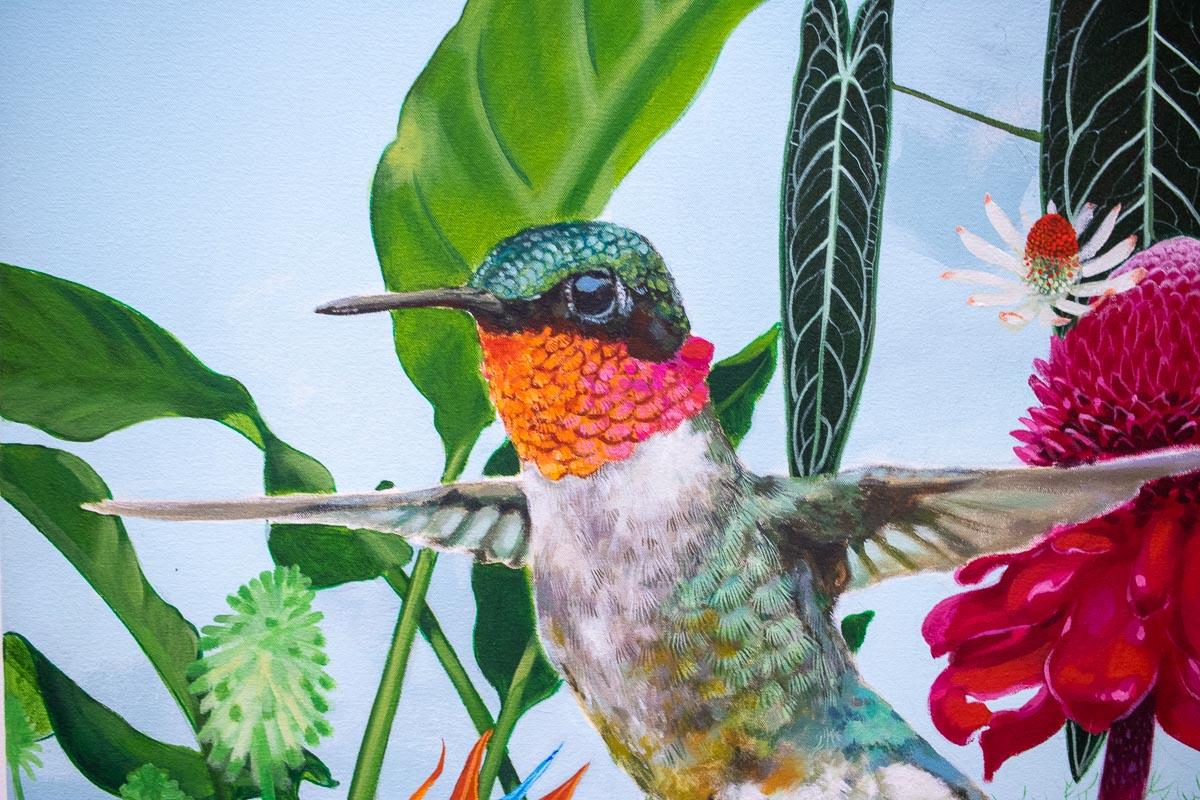 Bianca- Acrylic Painting, floral, colourful, tropical, canvas 1