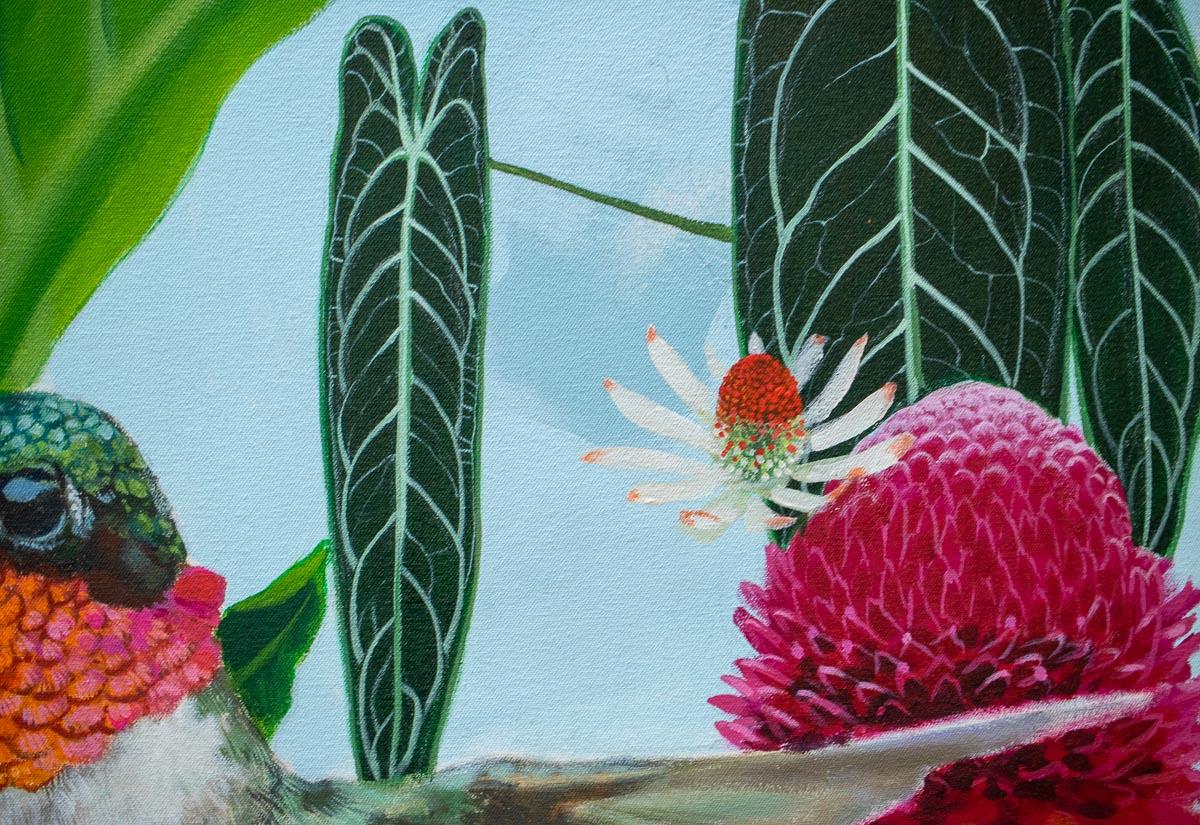 Bianca- Acrylic Painting, floral, colourful, tropical, canvas 3