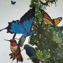 Bonejangles - contemporary fauna flora birds butterflies acrylic painting