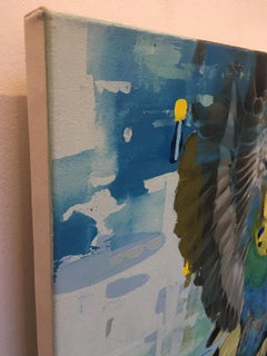 Carnevale - contemporary figurative bird painting colourful acrylic on canvas