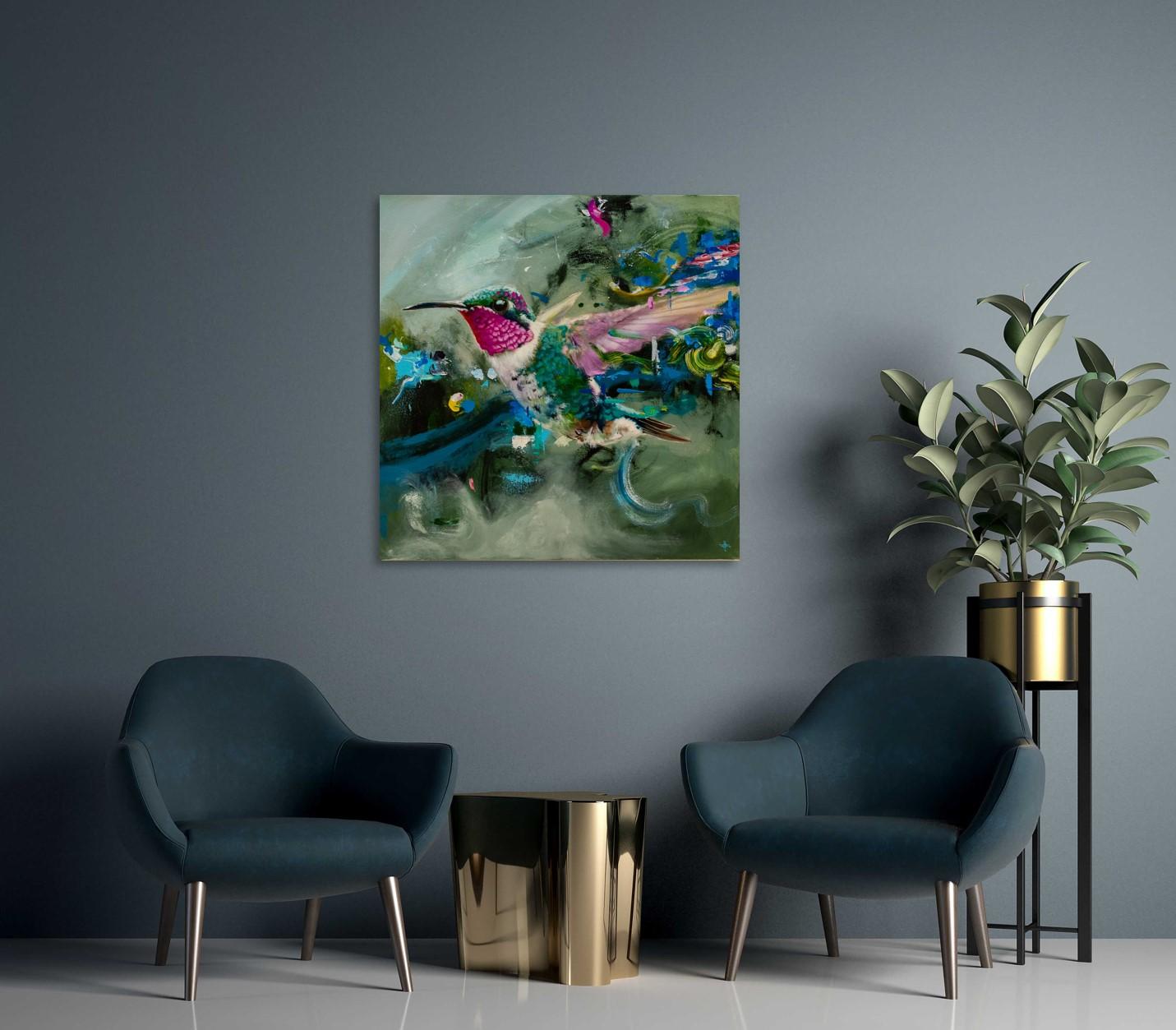Keng Wai Lees herrlich reiche florale Impressionen sind eine Synergie aus dekorativen Tableaus und der Darstellung seiner Erinnerungen und Vorstellungen in Farbe auf Leinwand.

