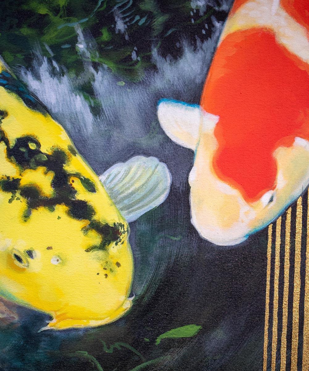 Fortius – Acrylgemälde, Fisch, farbenfroh, tropisch, auf Leinwand im Angebot 1