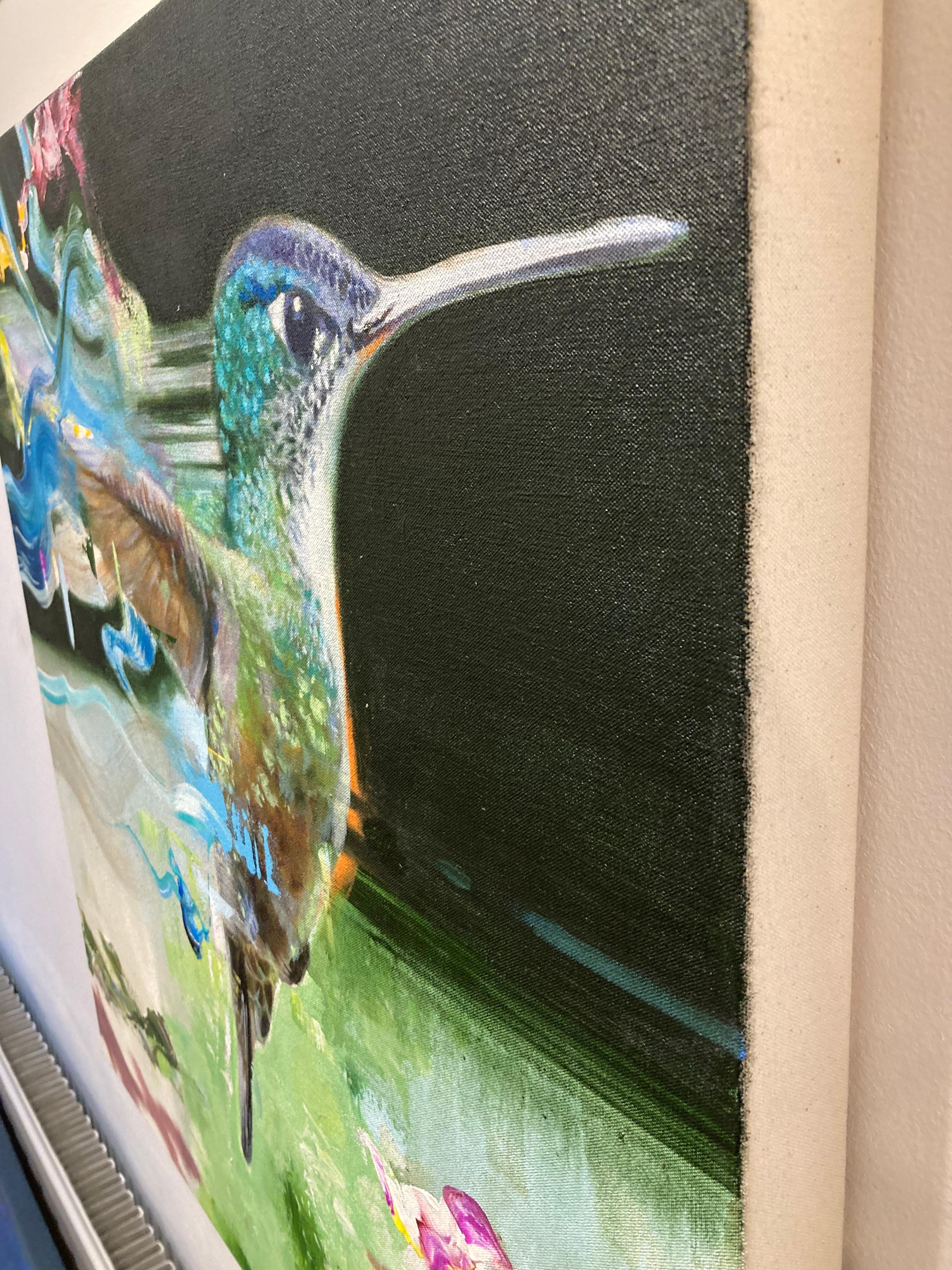 hummingbird acrylic painting