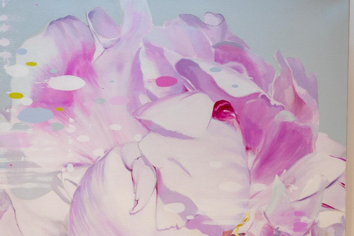 Honua – Acrylgemälde, floral, farbenfroh, tropisch, auf Leinwand (Zeitgenössisch), Painting, von Keng Wai Lee