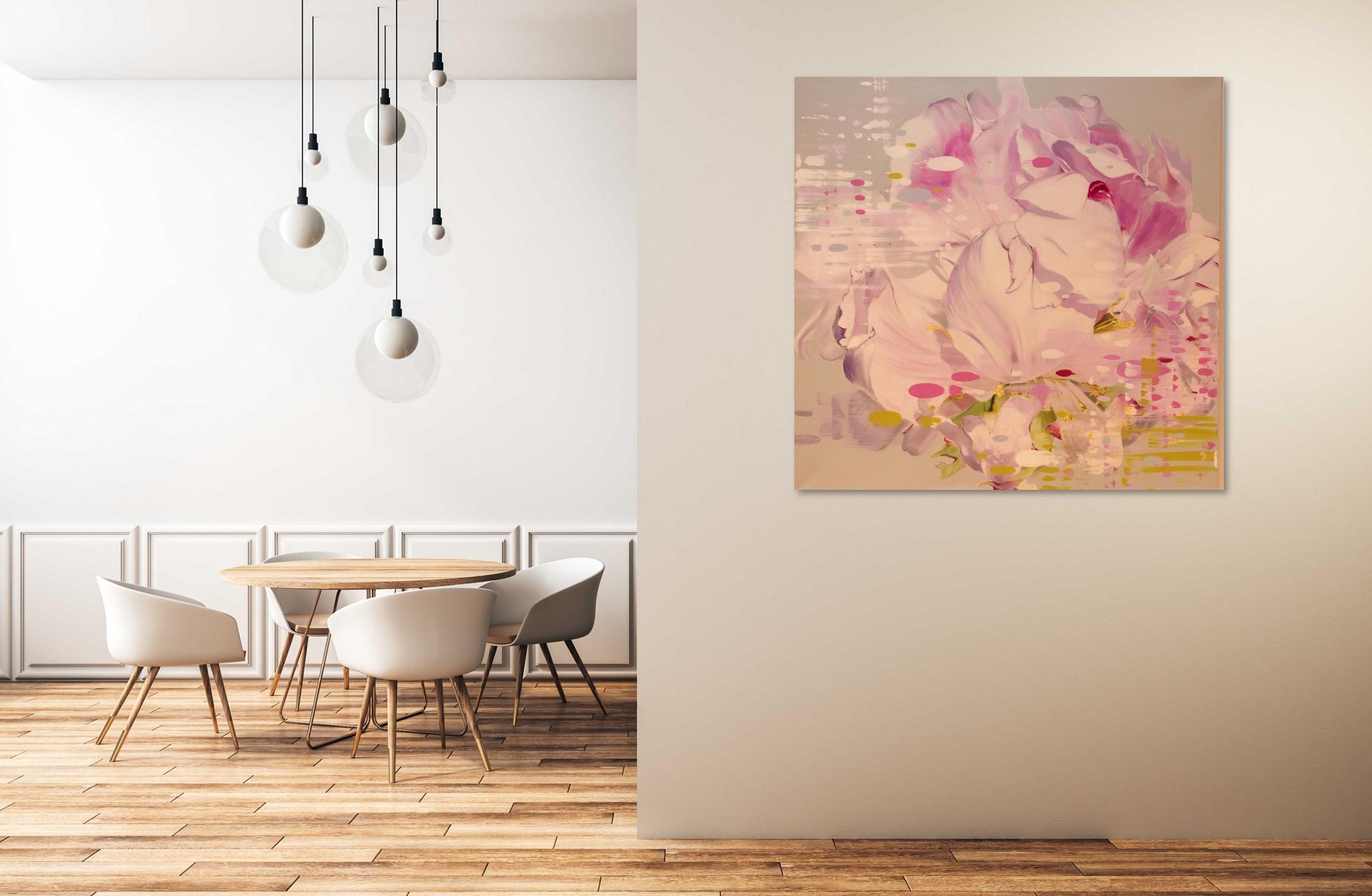 Honua - Acrylic Painting, floral, colourful, tropical, canvas For Sale 4