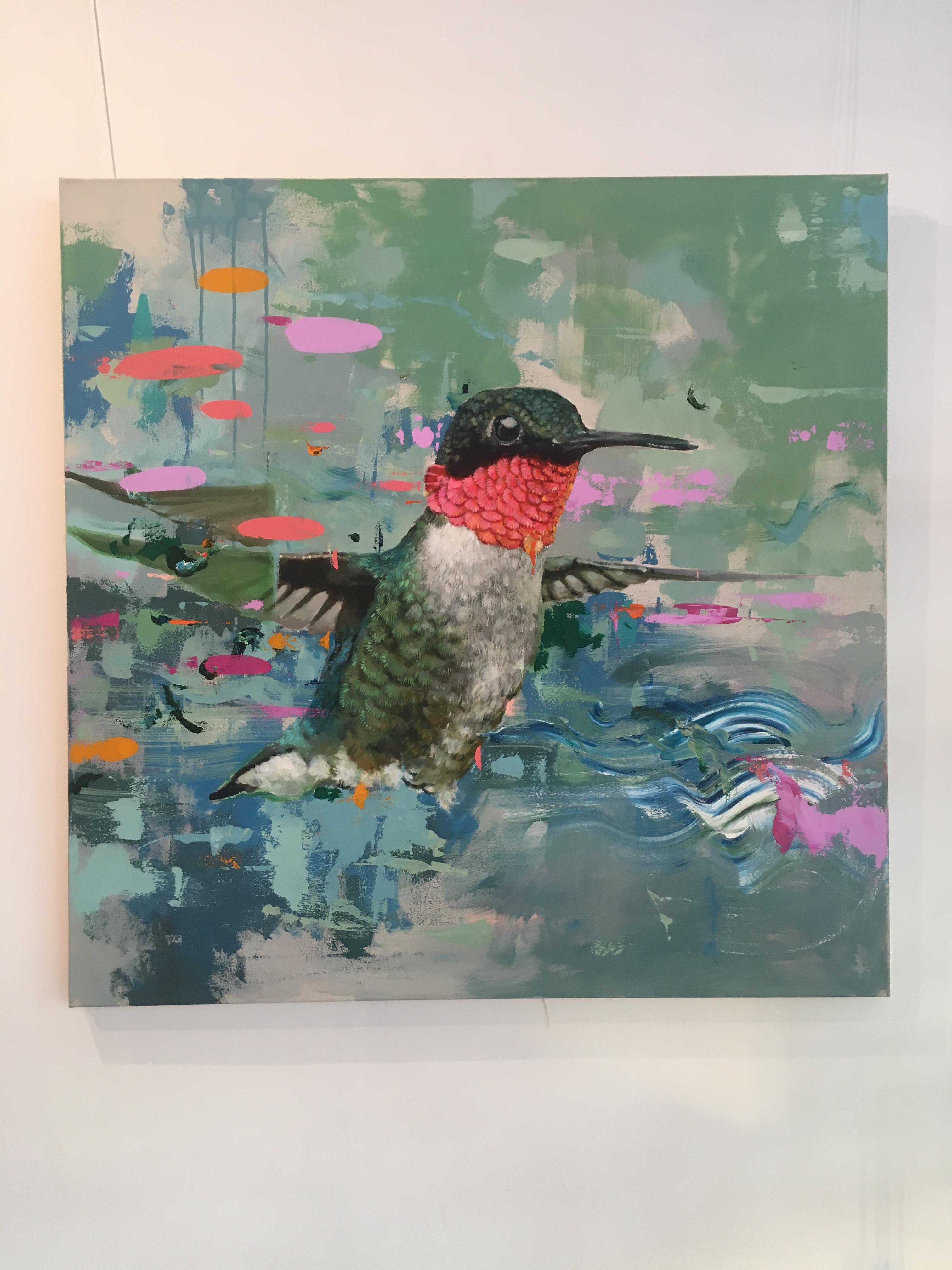 humming bird acrylic painting