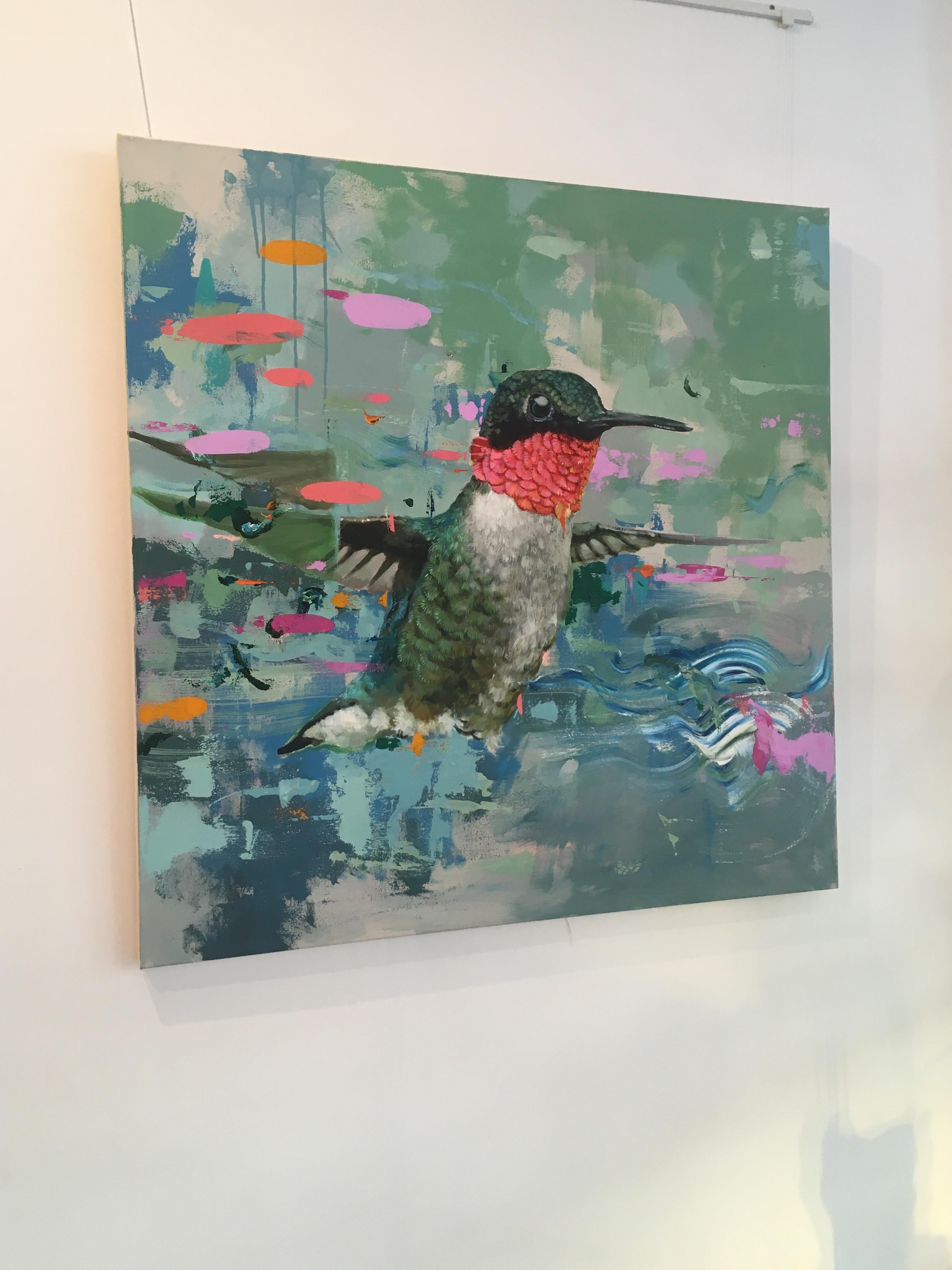 House of Devayne - contemporary animal hummingbird acrylic painting 1