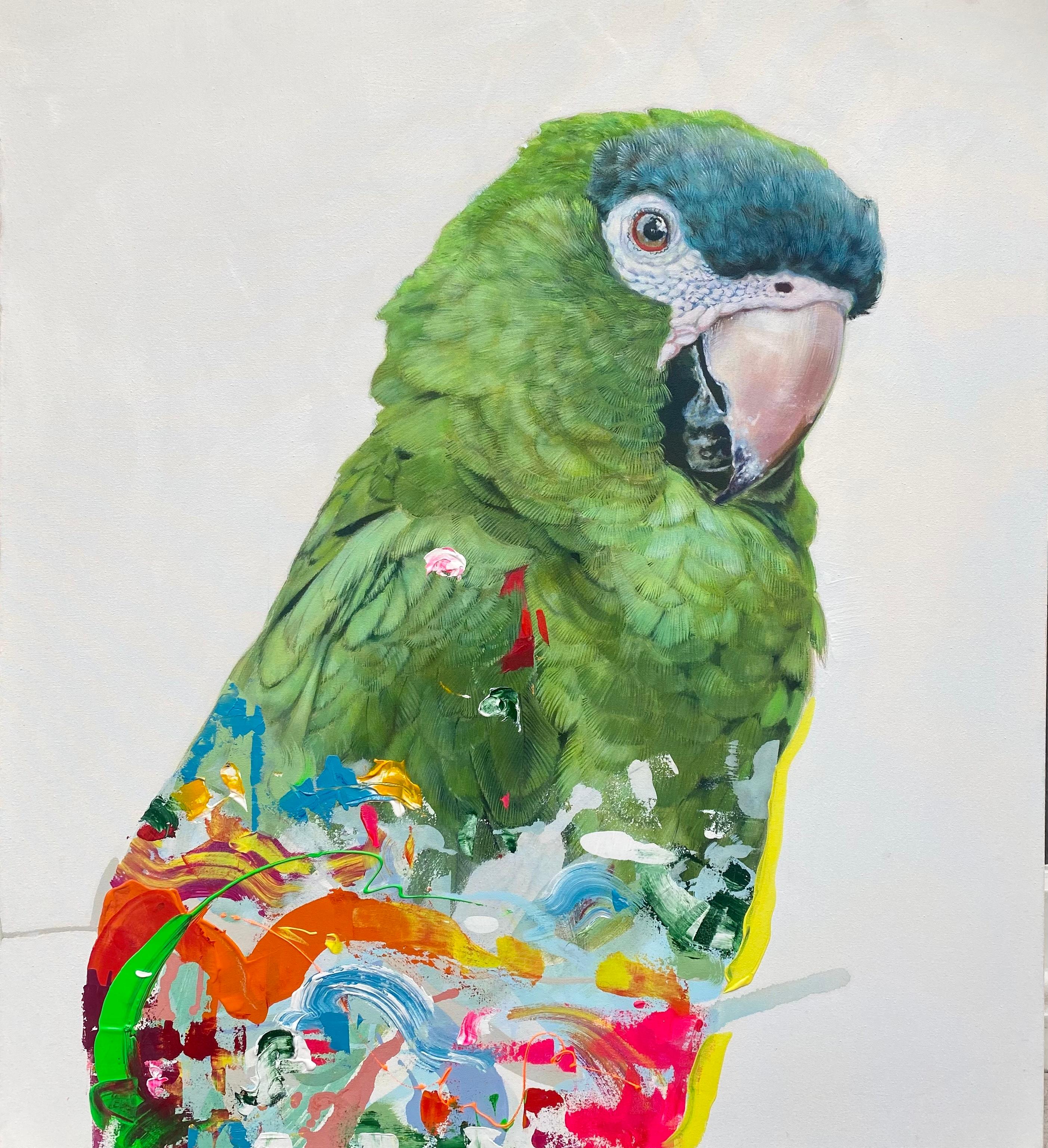 Keng Wai Lee Animal Painting - Innamorati - Acrylic Painting, colourful, tropical, canvas