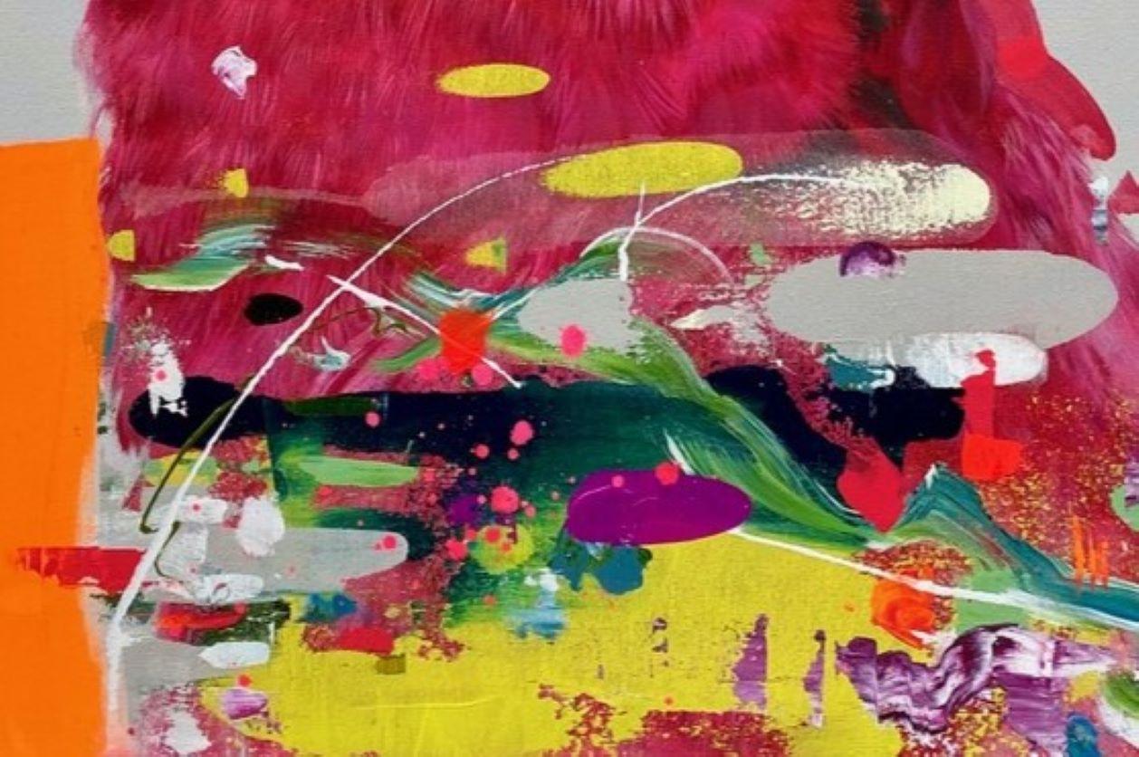 La Signora – Acrylgemälde, farbenfroh, tropisch, Leinwand (Zeitgenössisch), Painting, von Keng Wai Lee