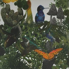 Maudeline Everglot - Contemporary colorful flora fauna acrylic painting