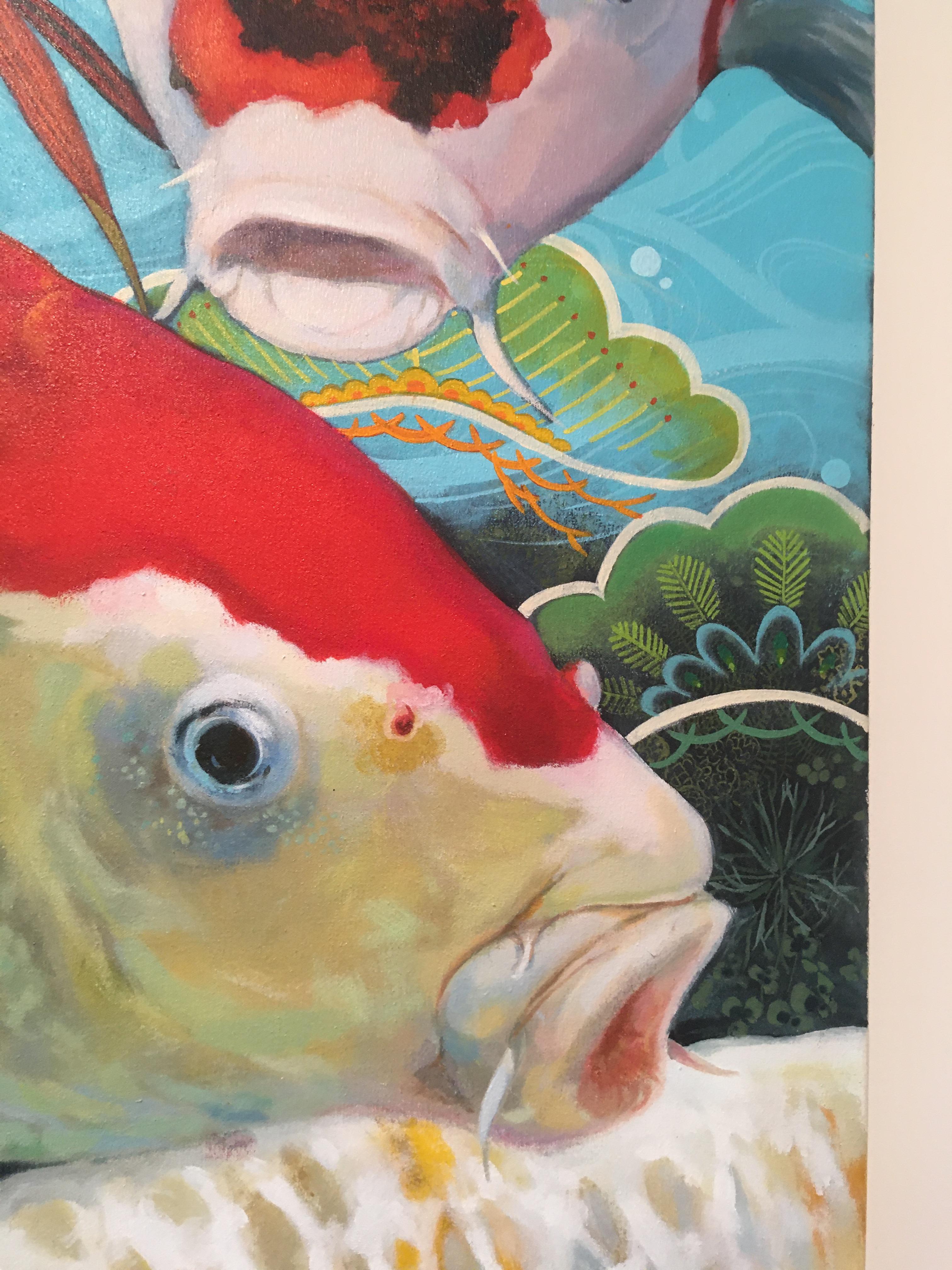 acrylic koi fish painting