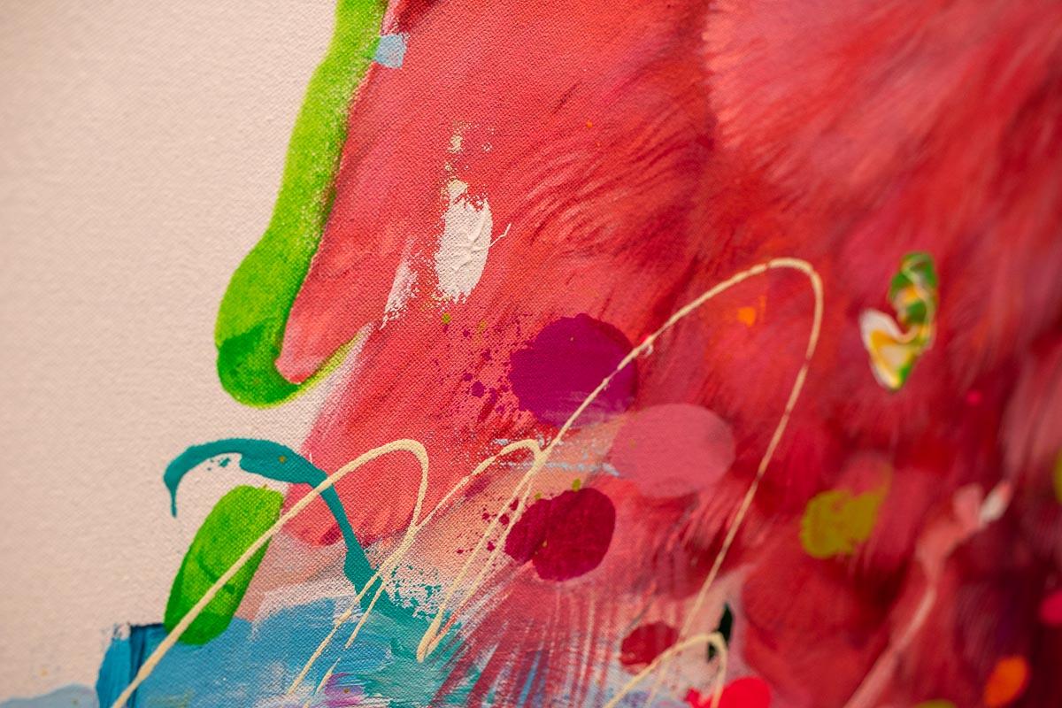 Scapino - Peinture à l'acrylique, Oiseau, Nature morte, colorée, tropicale, toile 1