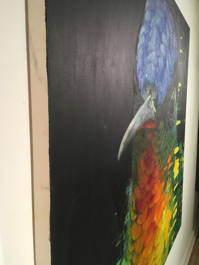 Keng Wai Lee Spaceman Contemporary Vibrant Colorful Black Bird