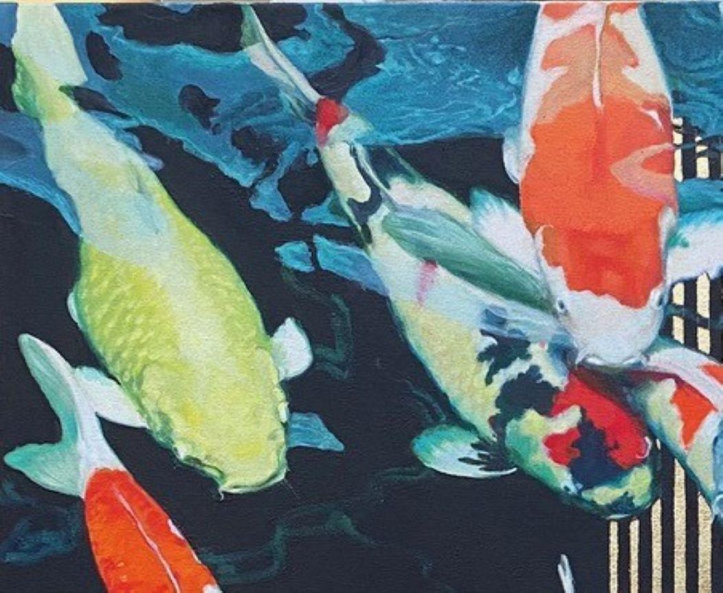 Virtus - Acrylgemälde, farbenfroh, tropisch, Leinwand (Zeitgenössisch), Painting, von Keng Wai Lee