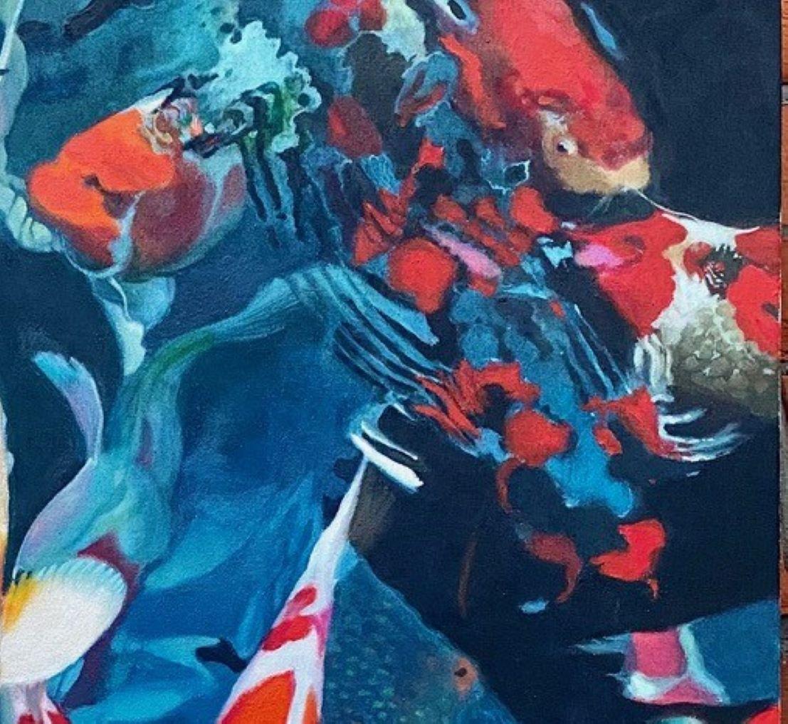 Vitale - Acrylgemälde, farbenfroh, tropisch, Leinwand (Zeitgenössisch), Painting, von Keng Wai Lee