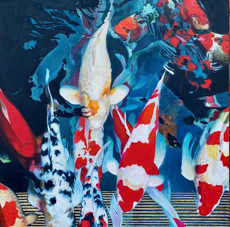 Vitale - Pintura acrílica, colorida, tropical, lienzo - Painting de Keng Wai Lee