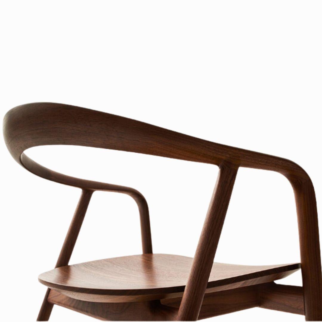 Mid-Century Modern Kengo Kuma 'Kumahida' Wood Dining Chair in Walnut for Hida For Sale