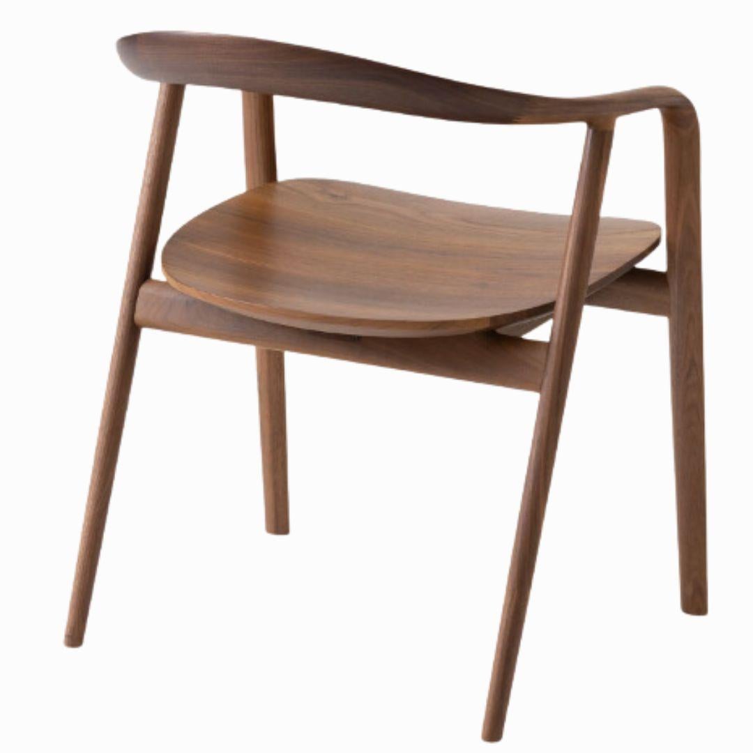 Japanese Kengo Kuma 'Kumahida' Wood Dining Chair in Walnut for Hida For Sale