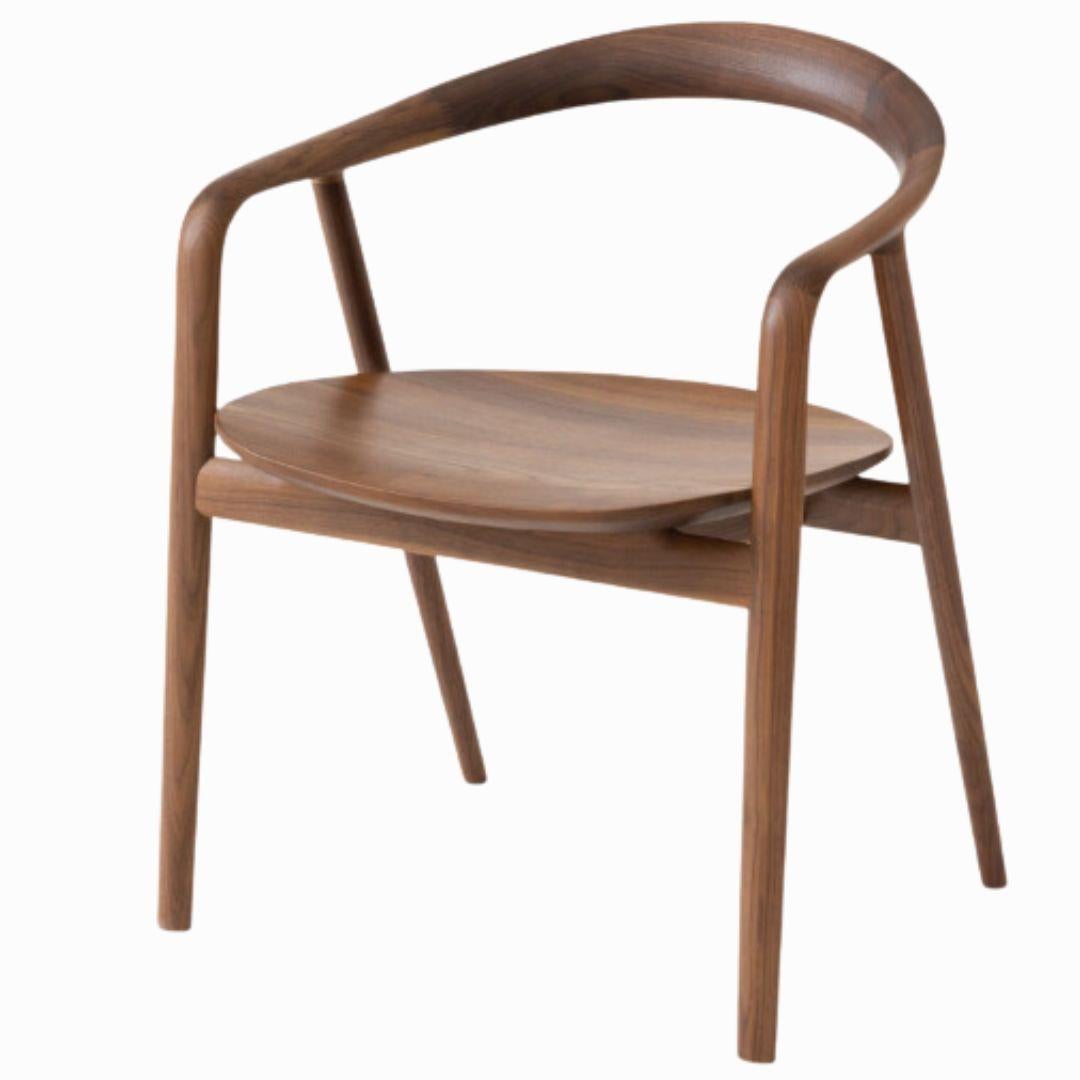 Hand-Crafted Kengo Kuma 'Kumahida' Wood Dining Chair in Walnut for Hida For Sale