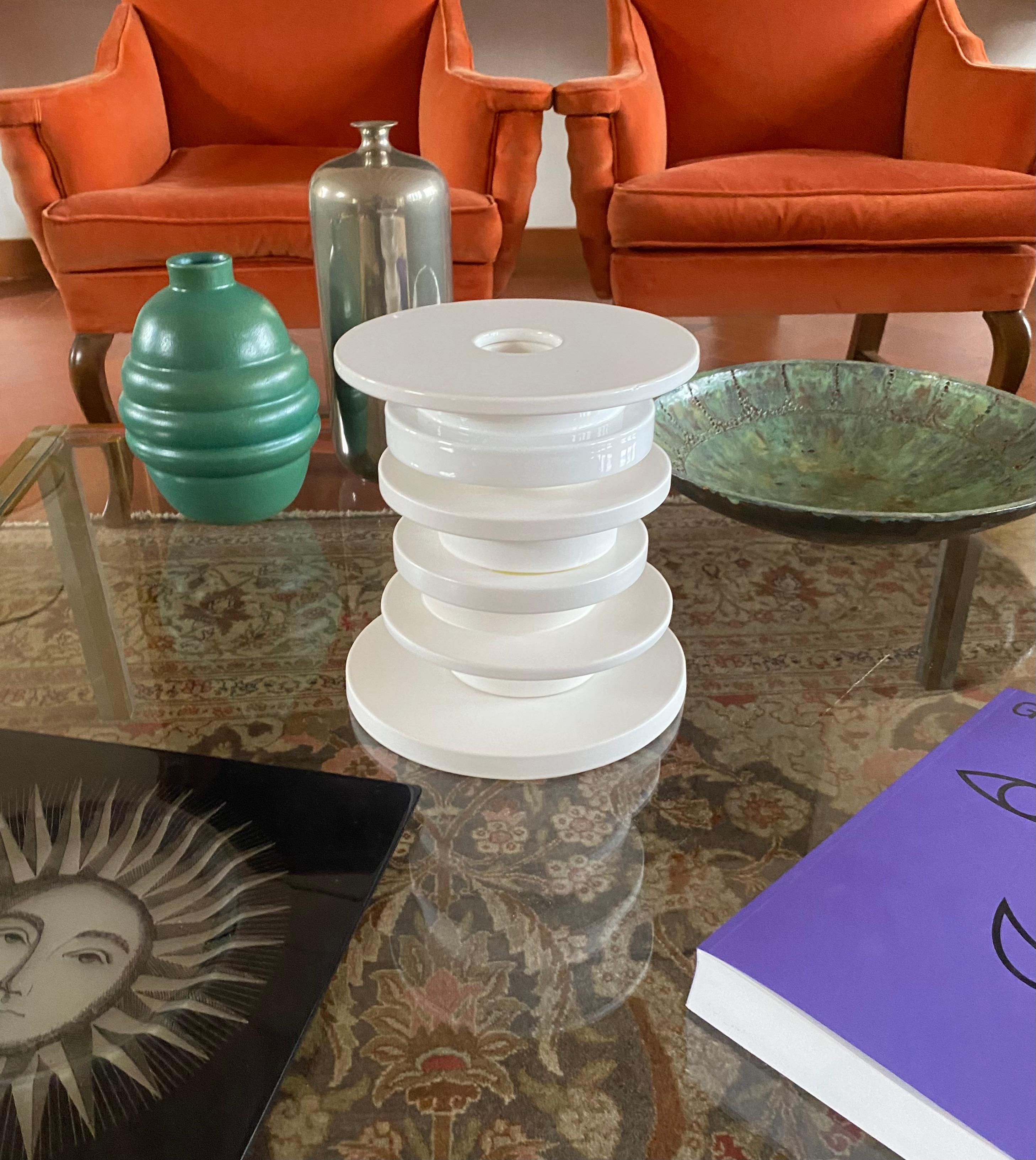 Contemporary Kengo Kuma, postmodern ceramic flower pot / vase, Bitossi Italy 2021
