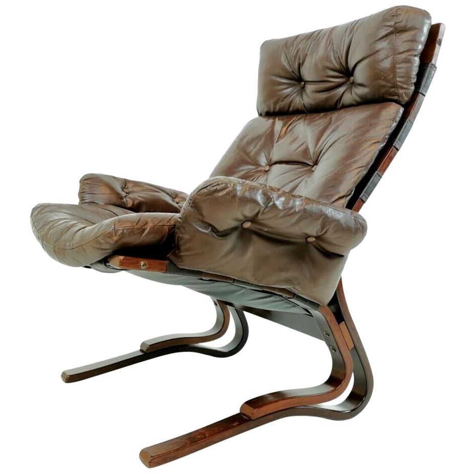 Kengu Armchair for Rykken Midcentury Vintage Rosewood and Leather