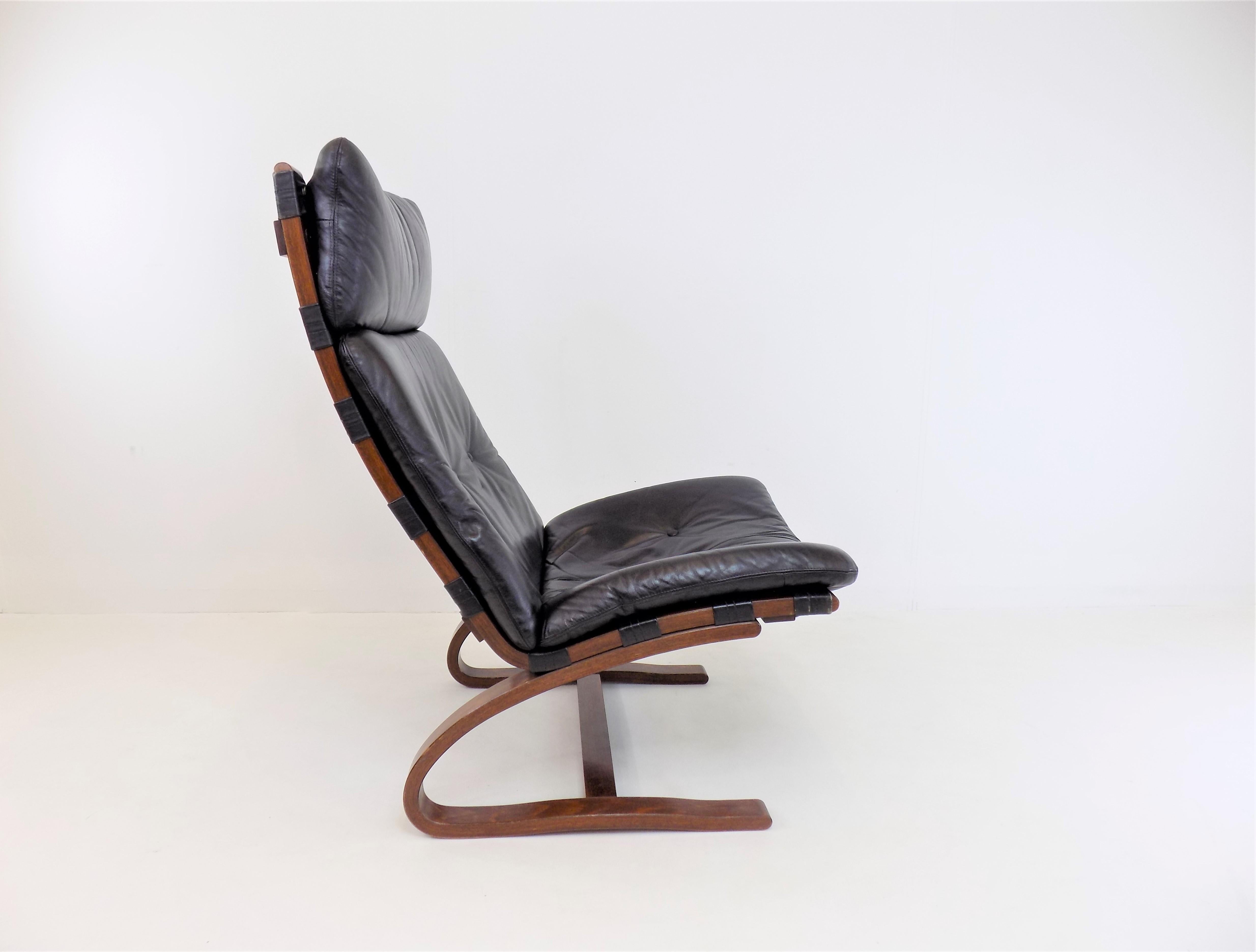 Kengu Leather Lounge Chair by Elsa&Nordahl solheim for Rybo Rykken 2