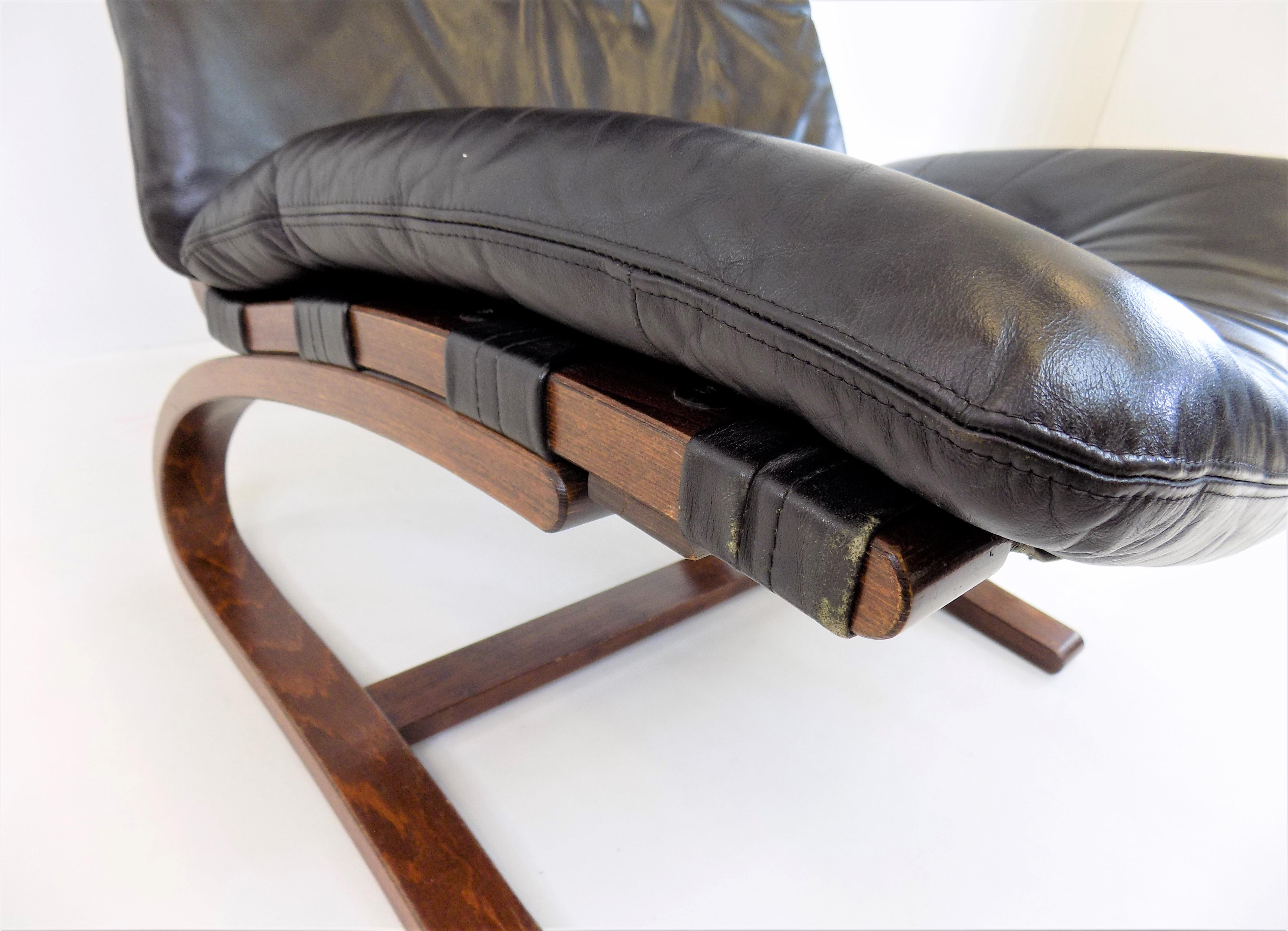 Kengu Leather Lounge Chair by Elsa&Nordahl solheim for Rybo Rykken 4